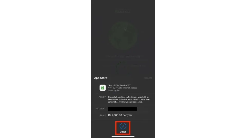 click on done button