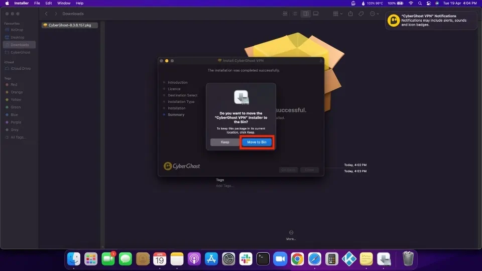 move to bin macos