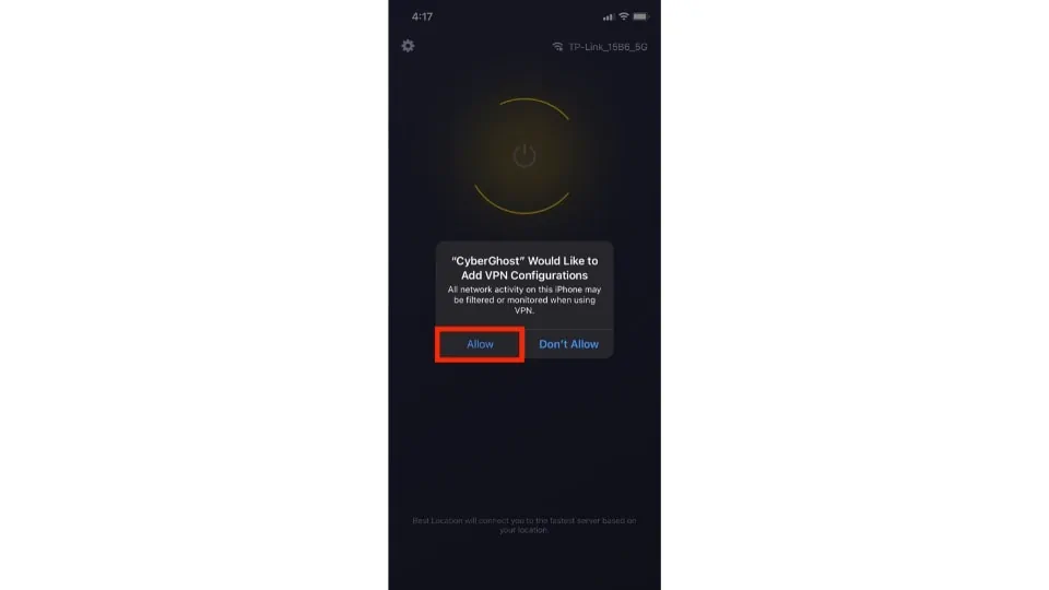 click on allow button