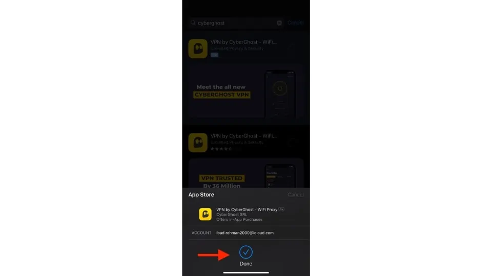 click on done button