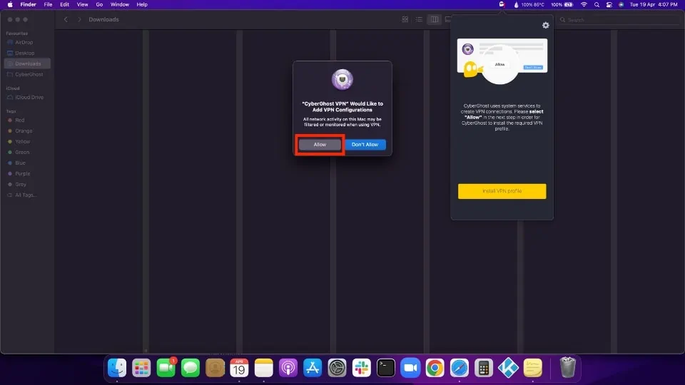 click on allow button