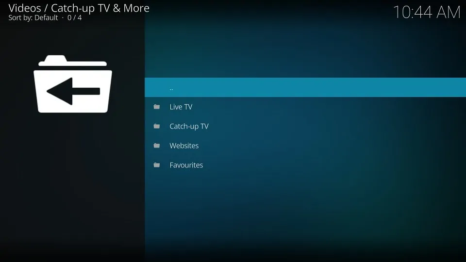 catch up tv home screen