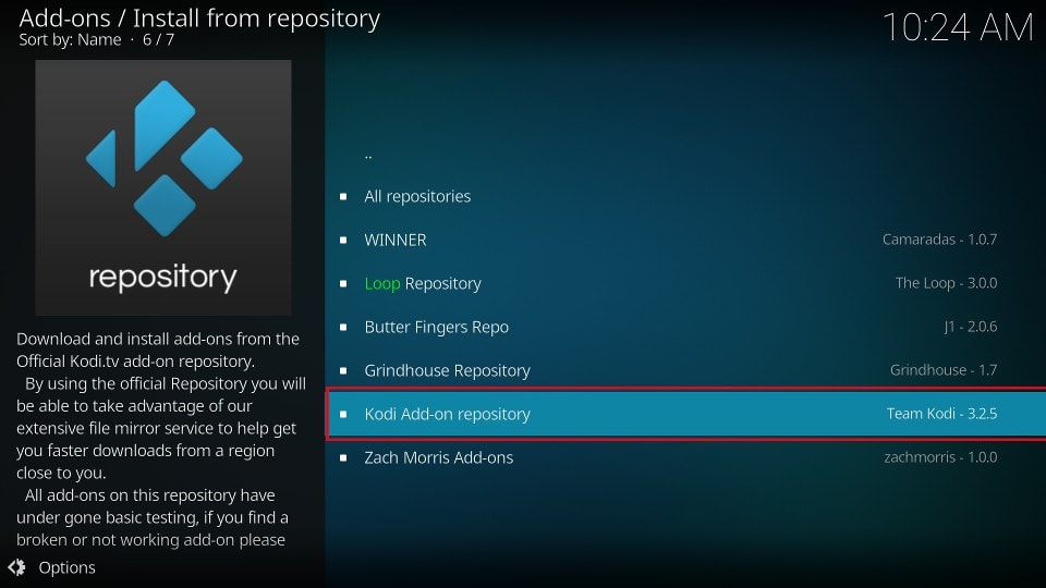 click kodi addon-on repository