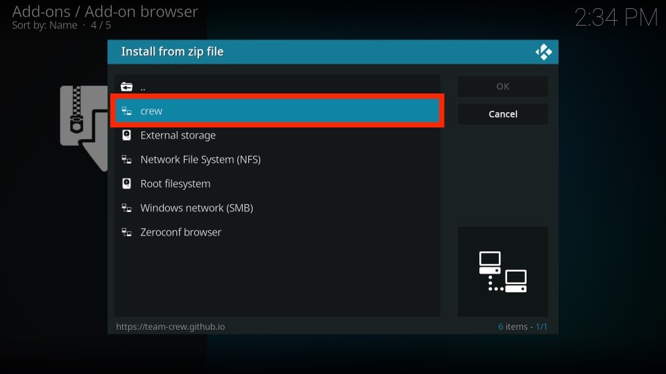 select crew from zip file