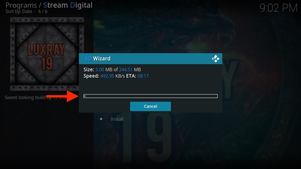 how to install luxray kodi build