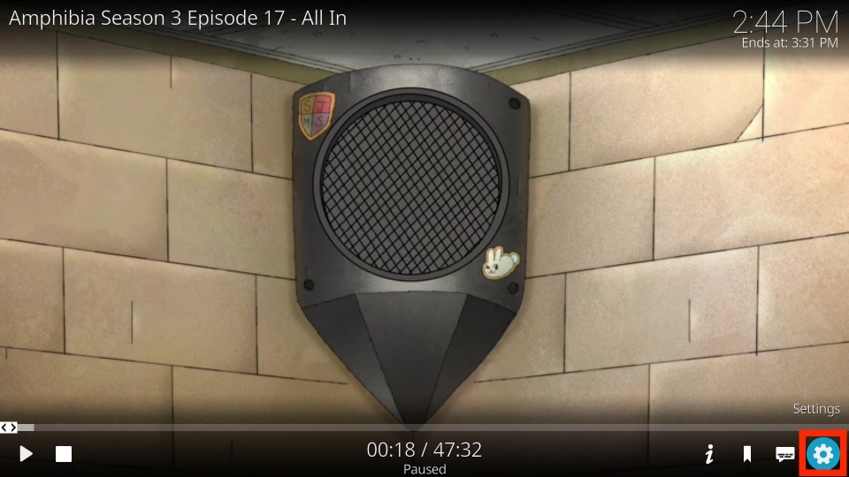 Click on the settings gear icon