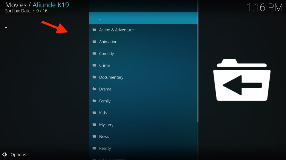tv show genre folders