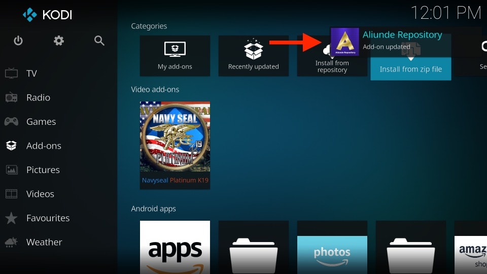 aliunde repository installed