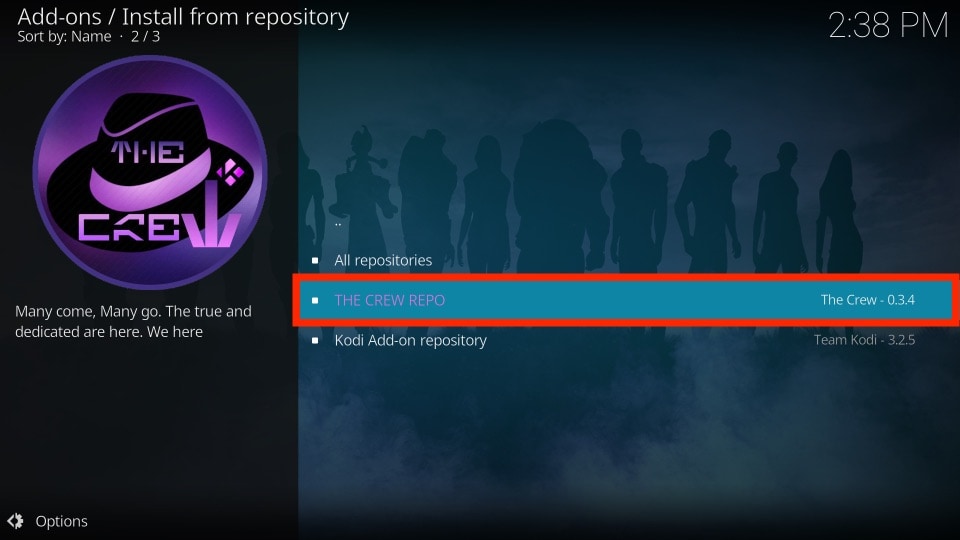 select the crew repo