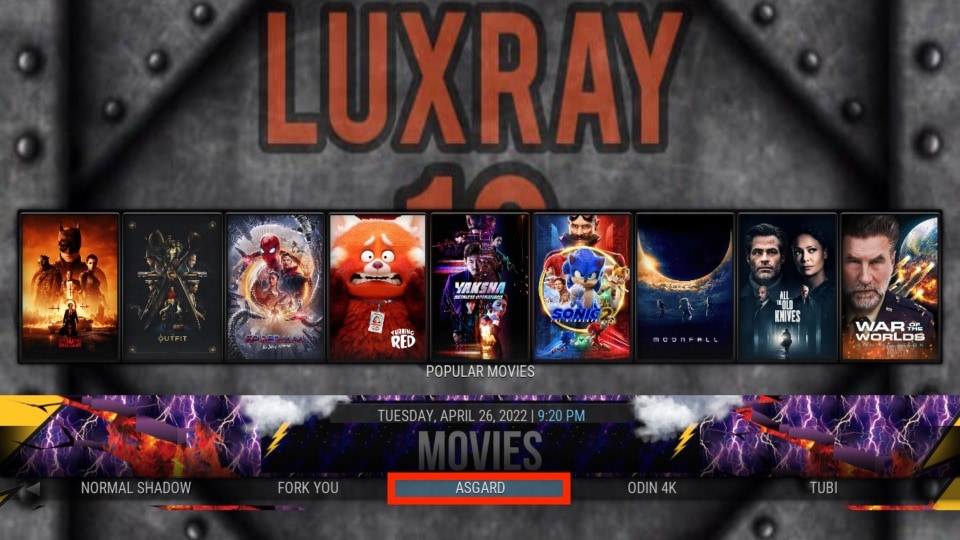 luxray kodi build home screen