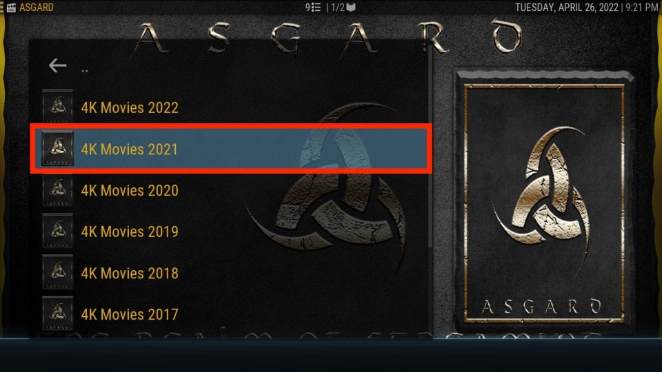 asgard addon movies list
