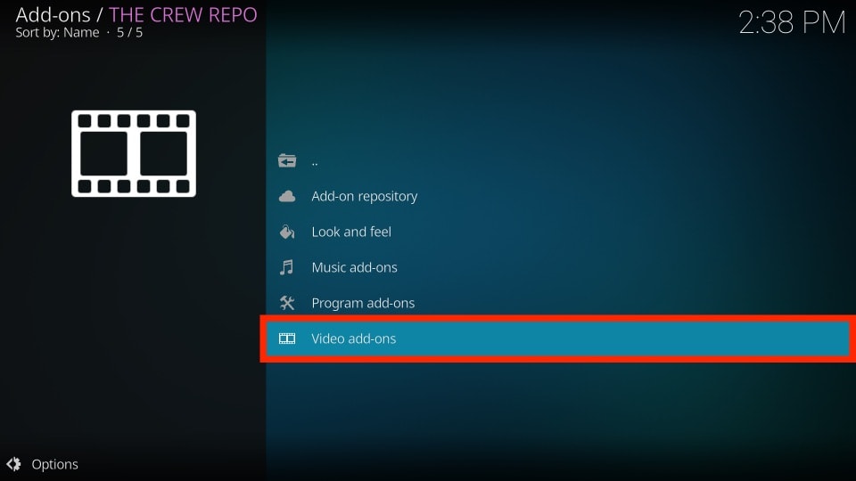 select video addons