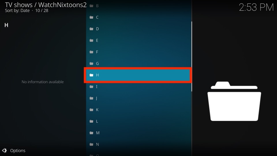 select H folder