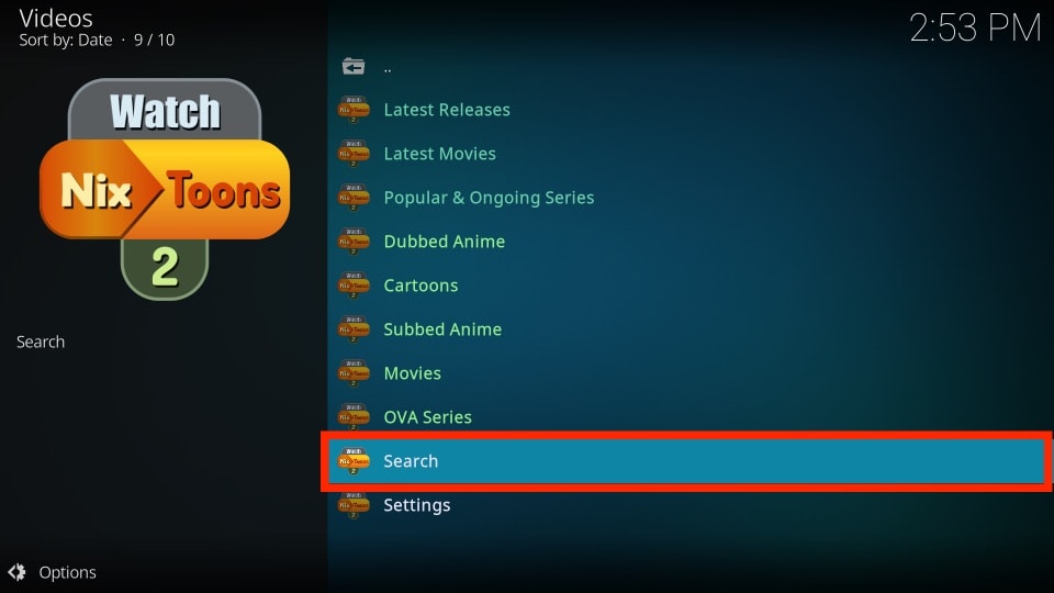 select Search option