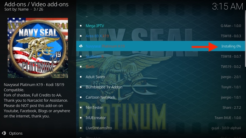 navyseal platinum k19 installing