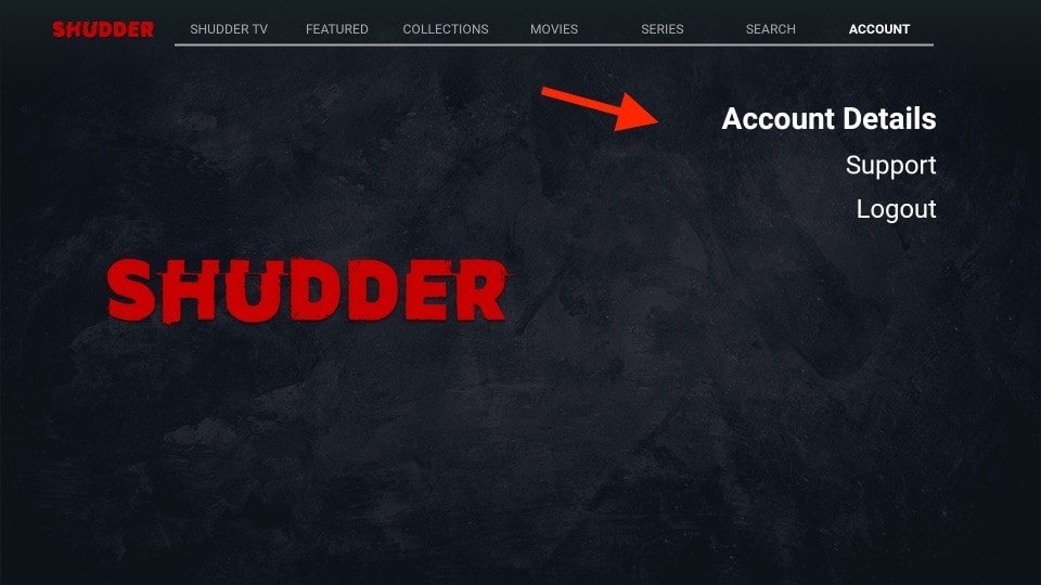 shudder account tab