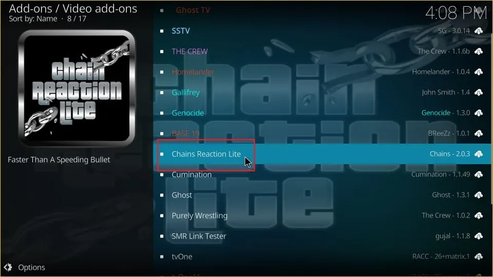 chains kodi addon