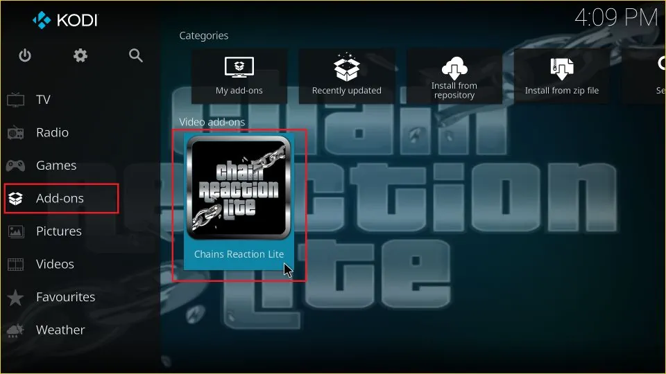 chains reaction lite kodi addon