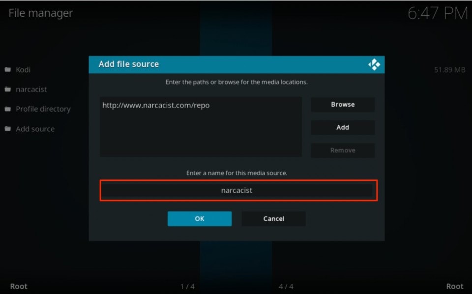 media source name