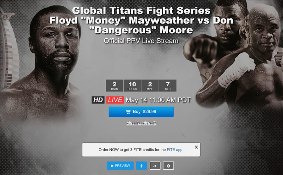 stream mayweather vs. moore on firestick 