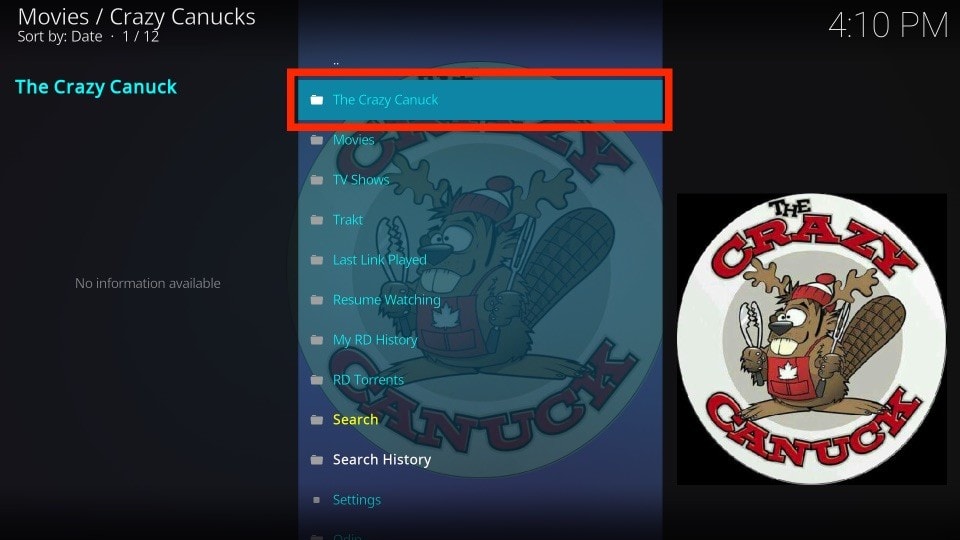 Crazy Canucks Movies Section