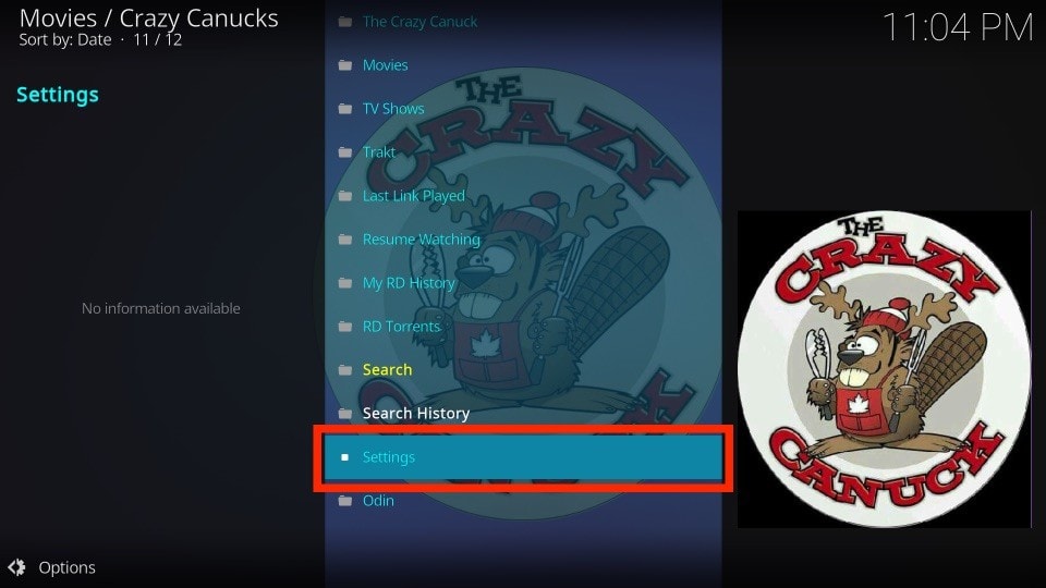 crazy canucks home screen