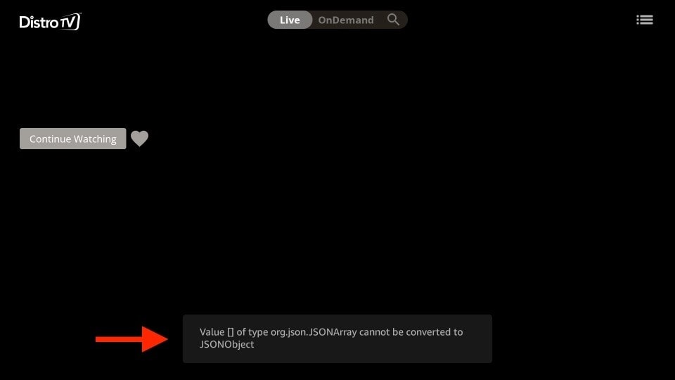 distrotv home screen