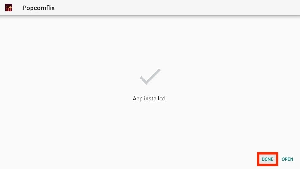 installed popcornflix app
