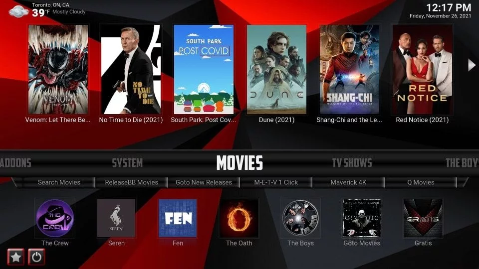 Overview of the Slamious Kodi Build