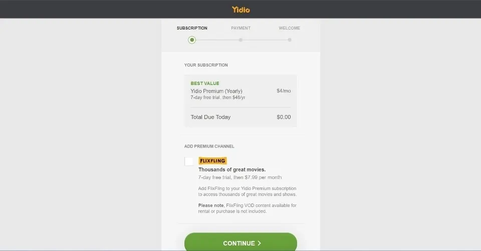 How to Subscribe to Yidio