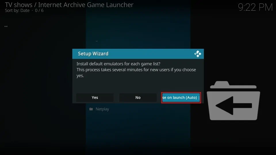 select Choose on launch