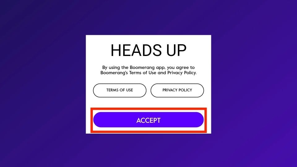 click on accept button