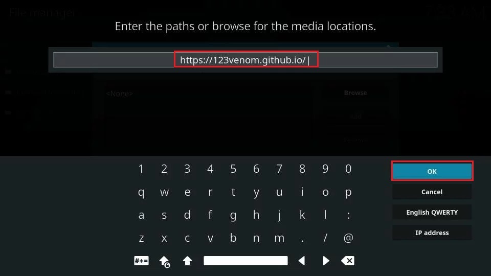 enter venom kodi addon url