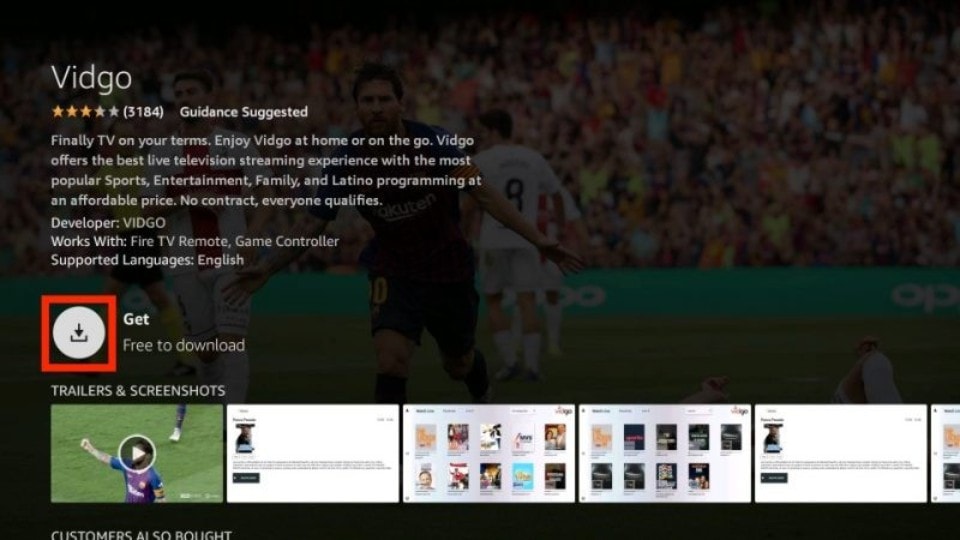 how to get vidgo app on firestick