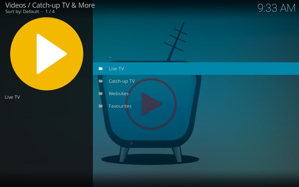 live tv category