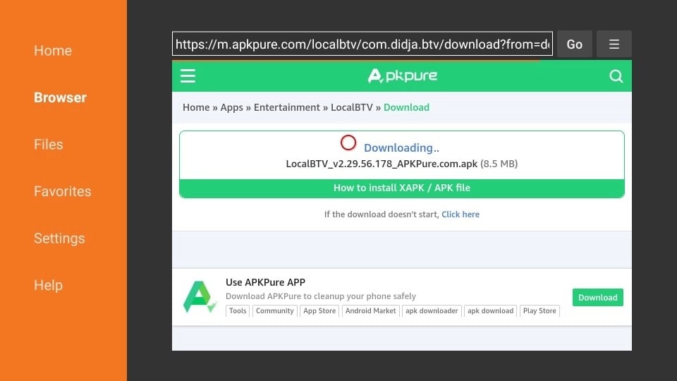 downloading localbtv apk