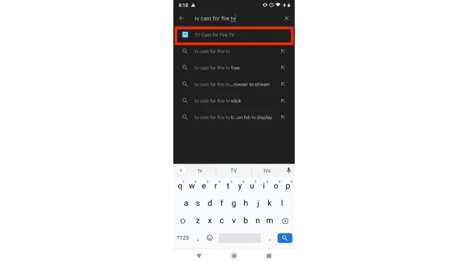 search for tv cast for fire tv