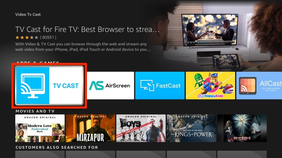 click tv cast for fire tv