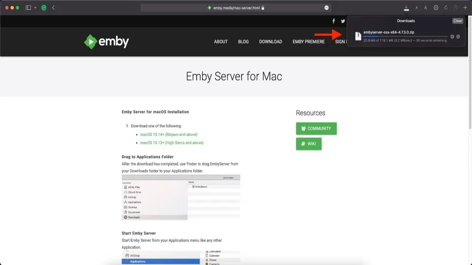 download emby server file