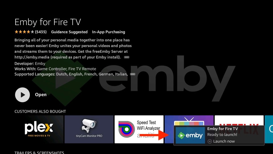 emby for fire tv