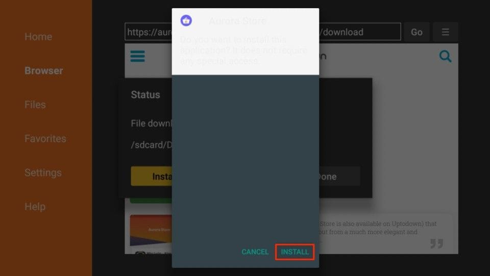 how to install Aurora Store on firestick