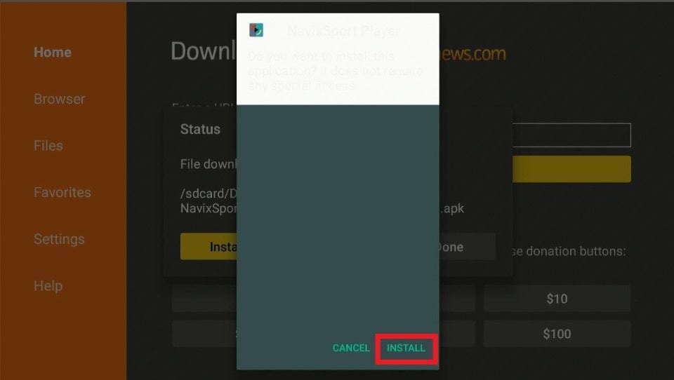 install navix sport app