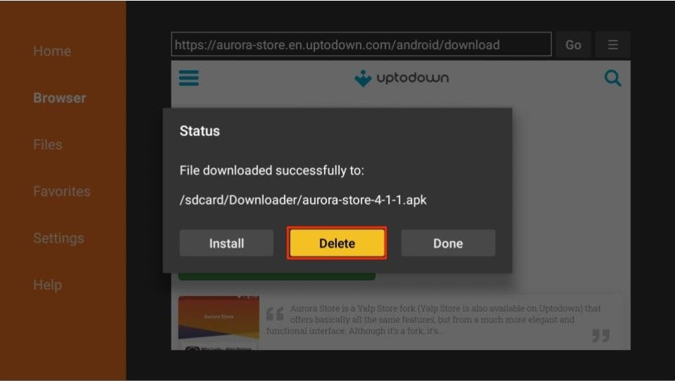 delete apk files