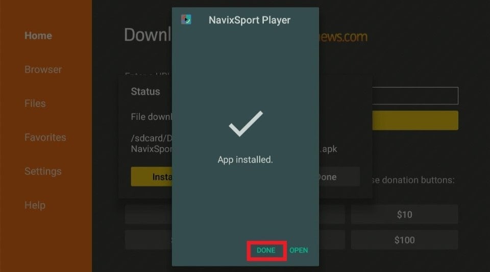 navix sport on firestick