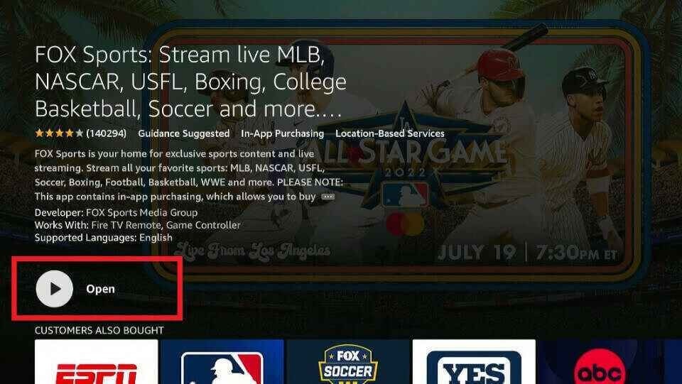 open fox sports app