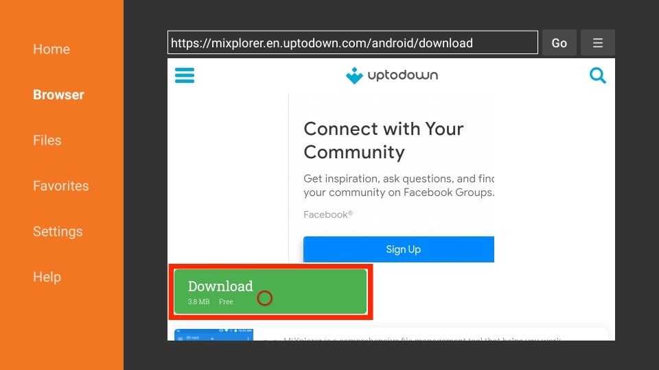 click on download button