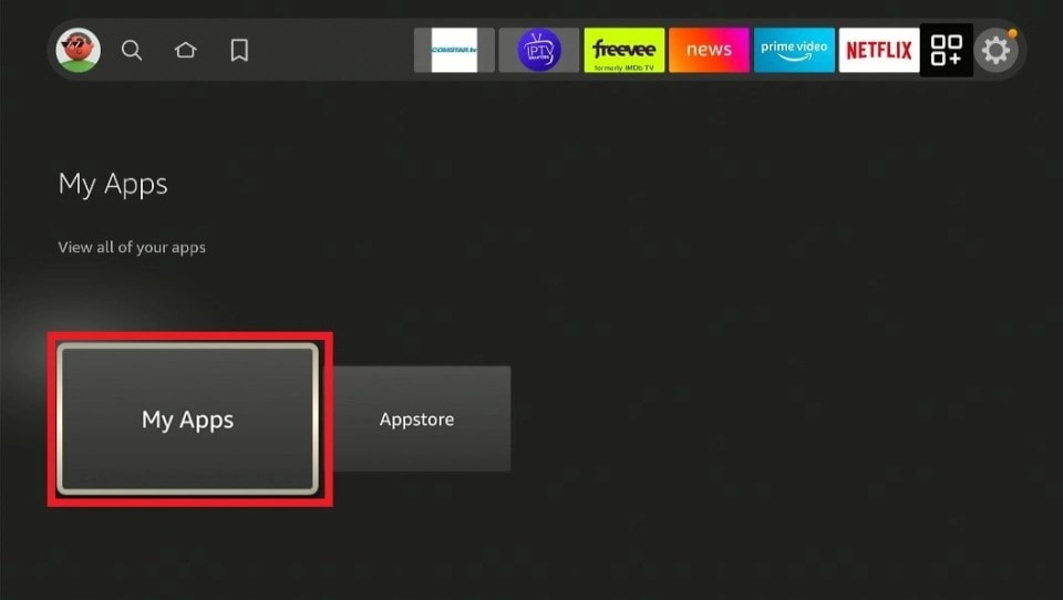 select my apps tab