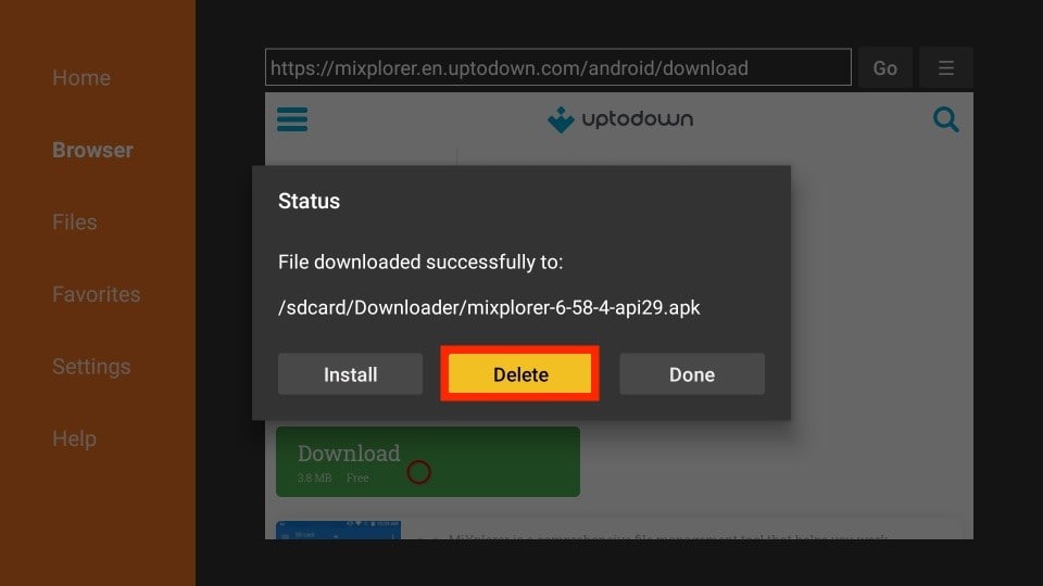 delete mixplorer apk files