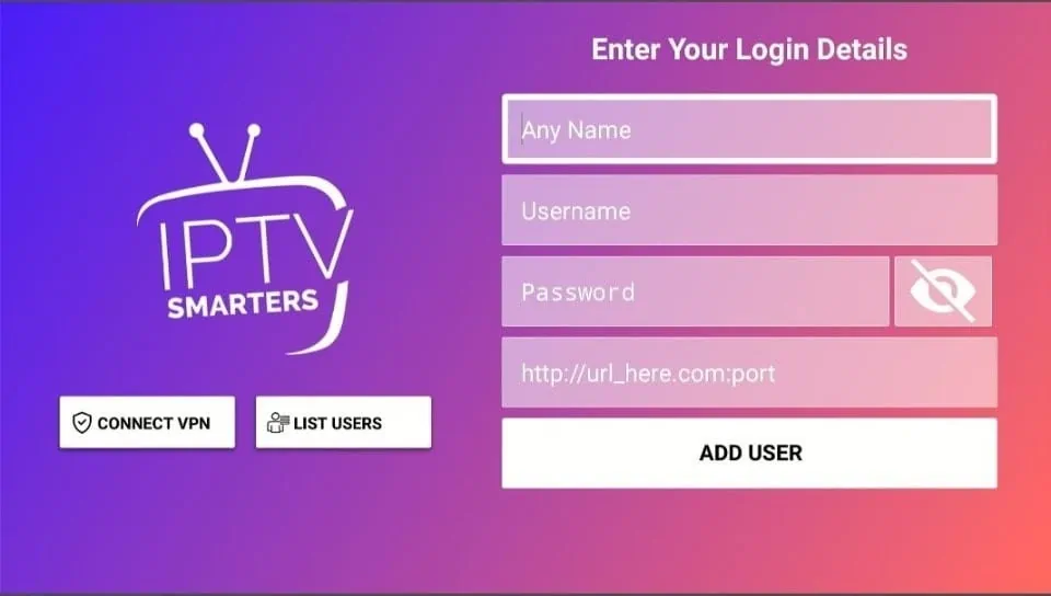 enter the login details