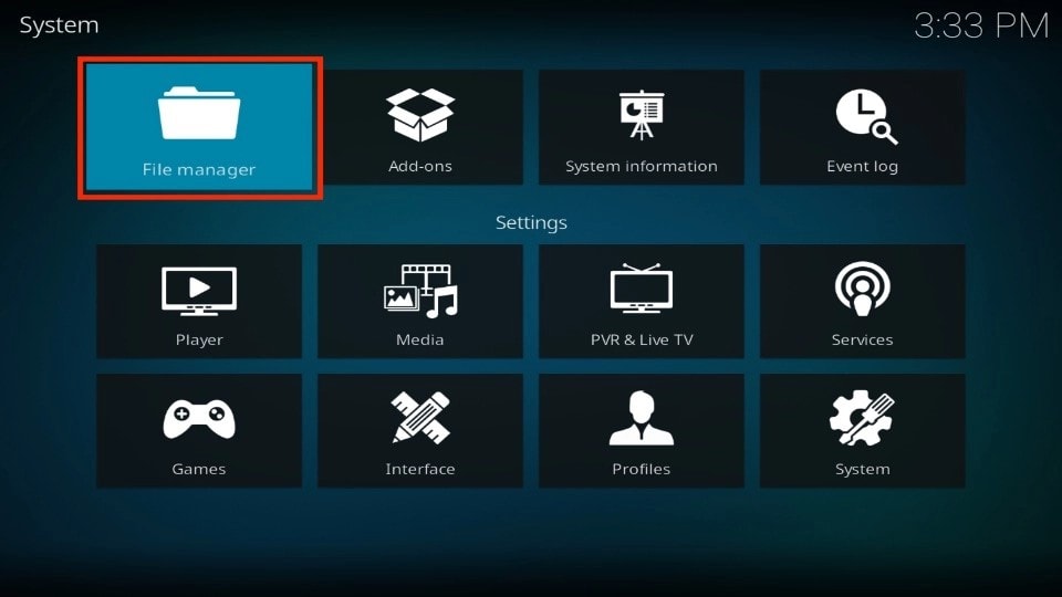 click on file manager